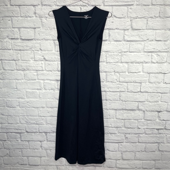 Patagonia Bandha Midi Dress Black Nylon Stretch Twist Front Women's Size Small - Picture 2 of 7